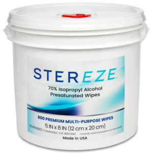 Stereze STIA800W 70% Isopropyl Alcohol, Presaturated Wipes, 8.5" x 6", 800/Bucket