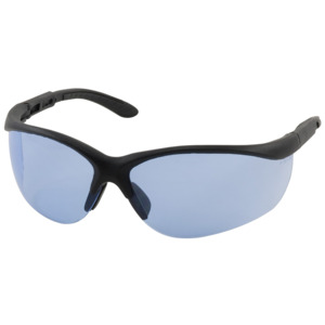 Bouton Optical 250-21-0403 Hi-Voltage AC Semi-Rimless Safety Glasses, BK/LT BL Lens, Anti-Scratch