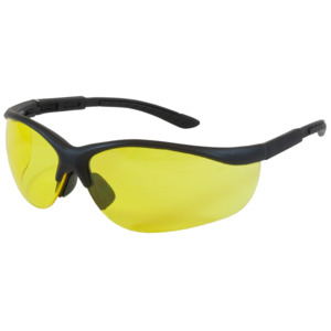 Bouton Optical 250-21-0409 Hi-Voltage AC Semi-Rimless Safety Glasses, BK/AM Lens, Anti-Scratch