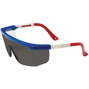 Bouton Optical 250-24-0301 Hi-Voltage ARC Safety Glasses, Semi-Rimless, RWB/GY Lens, Anti-Scratch