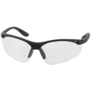 Bouton Optical 250-25-2020 Double Mag Readers Safety Readers, Semi-Rimless, BK/CL Lens, Anti-Scratch/Fog, Dual +2.00 Diopter
