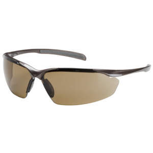 Bouton Optical 250-33-1024 Commander Safety Glasses, Semi-Rimless, Gloss BZ/BR Lens, Anti-Scratch/Fog