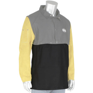 Ironcat 8052/6XL Apron, Bib, 6X-Large, Cotton, Flame Resistant, for 8051 Cape Sleeve, Dark Brown