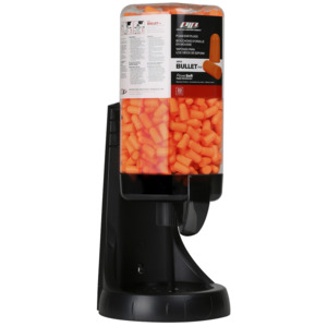 HEAROS 267-HPD810-500 Plus Ear Plug Dispenser, Prefilled Mega Bullet, Clear/Black, 500/Pr.