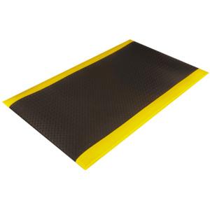 Crown Matting WB 0023YD Wear-Bond Tuff-Spun Mat, Diamond-Surface, Black/Yellow, 2' x 3'