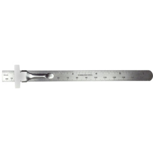 Excel Blades 55677 6" Mini Stainless Steel Ruler with Pocket Clip, Imperial, Double Sided