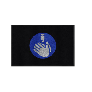M+A Matting 3017629 Picture of Hand Sanitizer and Hands Floor Mat, 2' x 3'