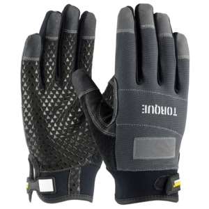 Maximum Safety 120-4500/XXL Glove, Torque Workman, Syn. Leather Palm, PVC/Silicone Grip, Gray, 2XL