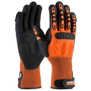 Maximum Safety 120-5150/XL Glove, TuffMax5, HPPE Shell, Nitrile Grip, TPR, Hi-Vis Orange, XL