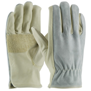 Maximum Safety 122-169/M Glove, Leather Drivers Style, Anti-Vibration, Shock Absorb, Beige, Medium