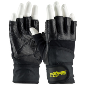 Maximum Safety 122-AV20/XXL Glove, Leather Palm/Knuckles, Anti-Vib, Shock Absorb. Pad, Black, 2XL