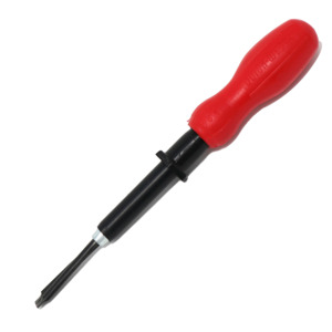 Quick-Wedge 1253E Screwdriver, Screw-Holding, Protective Sleeve, 5" L, 1/8"x3" Blade, Red