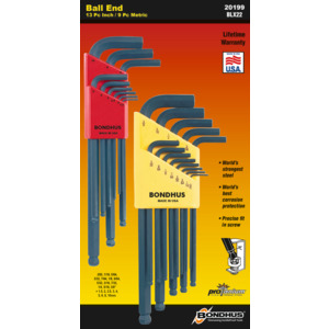 Bondhus 20199 Bondhus L-Wrench Hex Key Set Inch/mm Double Pack