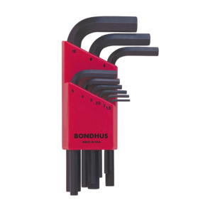 Bondhus 12299 L-Key Set, Metric, Short-Arm, 9 Tools, 1.5-10mm