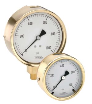 NOSHOK 300 Series Brass Case Liquid-Filled Pressure Gauges