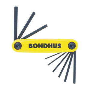 Bondhus 12592 7-Piece Fold-Up Hex Key Set, Metric, 1.5-6mm