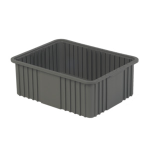 Lewis Bins NDC3080 Divider Tote Box, Grey, 22.4" x 17.4" x 8"