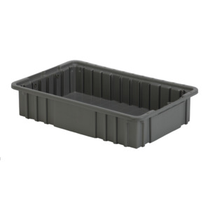 Lewis Bins 6003503 Divider Tote Box, Grey, OD 16.5" x 10.9" x 3.5"