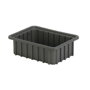 Lewis Bins DC1035 Divider Tote Box, Grey, OD 10.8" x 10.3" x 3.5"