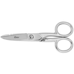 Clauss 12710 5" Straight Scissor - Electrician's, Serrated, Wire Cutting Notch