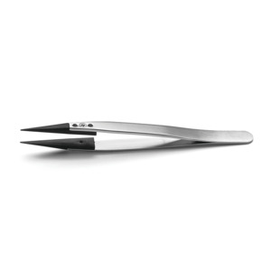 Lindstrom 259CFR-SA Tweezers, Straight, Fine, Pointed, Strong, Carbon Fiber Tips, Stainless Steel