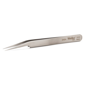Weller-Erem 5ASA Tweezers, Anti-Acid Fine Point, Very Fine, Offset, Straight, Stainless Steel, 4.528"