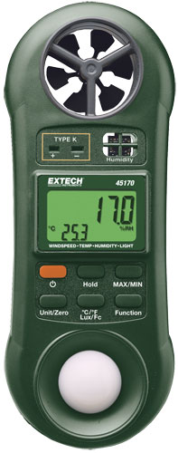 Extech 45170 Hygro-Thermo-Anemometer-Light Meter