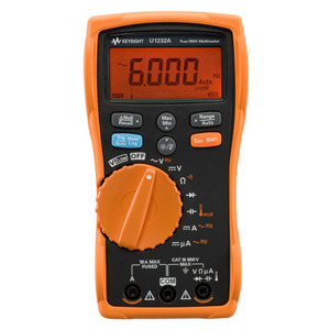 Keysight U1232A Handheld Digital Multimeter, True RMS, CAT III 600V, 6000 Count, 3.5 Digit