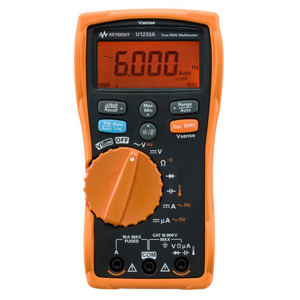 Keysight U1233A Handheld Digital Multimeter, True RMS 6000 Count, CAT III 600V, 3.5 Digit